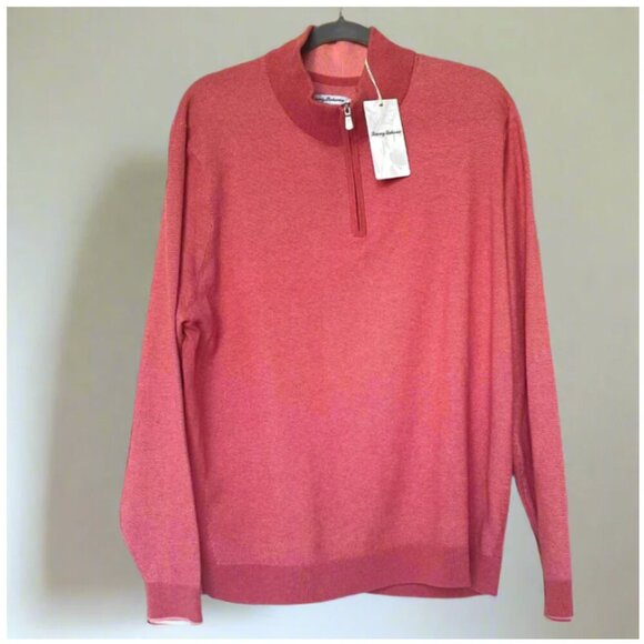 Tommy Bahama Other - Tommy Bahama Men’s XL Half Zip Coolside IslandZone Coral Sweater